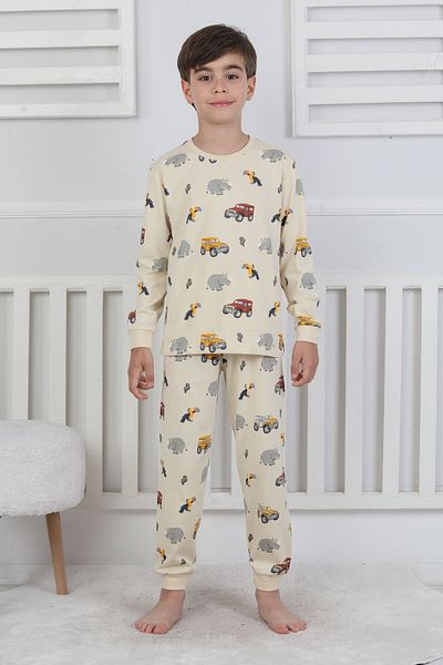 ZUZUNGA Mini Safari Patterned Boys' Pajama Set