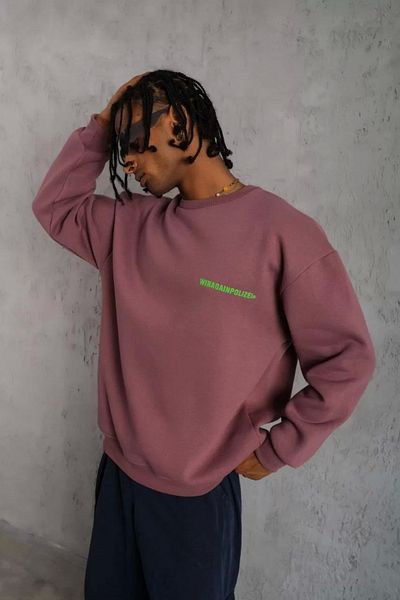 Silerra Men's Printed Sweat - Dried Rose