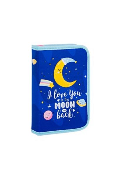 daço Daco Unfilled Pencil Case with 1 Zipper and 2 Extensions, Dark Blue