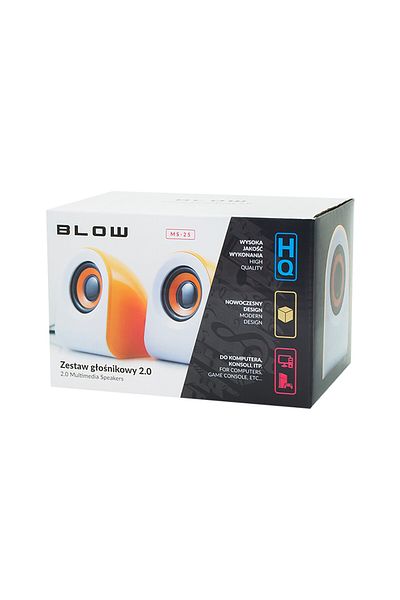 Blow Set of 2 PC speakers, 2.0, Blow MS-25, white-orange