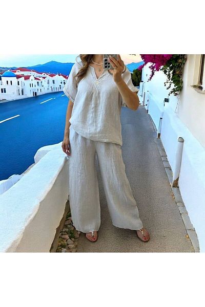 GLAMSI Women's 100% Linen Suit – Style & Casual