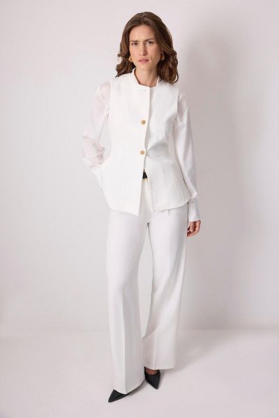 Touché Privé Gold Buttoned Vest Pants Suit