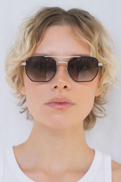 Bilge Karga Gerda Silver Black Gradient Sunglasses