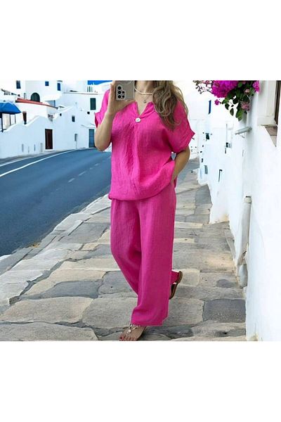 GLAMSI Women's 100% Linen Suit – Style & Casual
