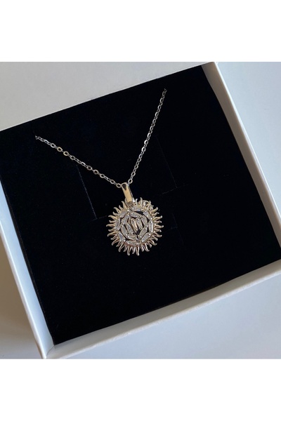 FIERA JEWELRY Zircon Stone Openable Silver Color Steel Women's Necklace
