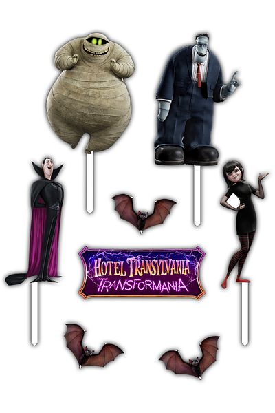 Bloom Atelier Hotel Transylvania Cake Figurines, Set of 8 Cake Accessories, Cake Decoration Accessories, Cake Decorations