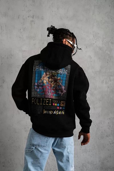 Silerra    Men's Patel Six Printed Hooded Sweat - Black