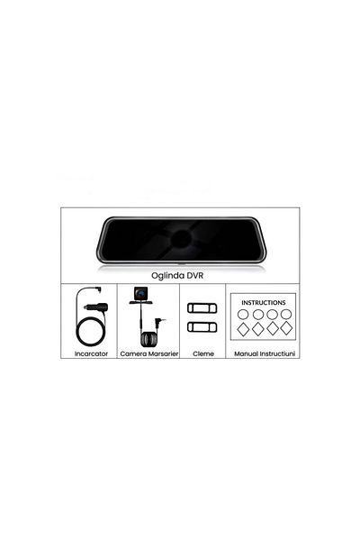 ideal STORE idealStore Mirror Type DVR System, 3 Cameras: Front, Interior and Rear, Front Video Recording Fu