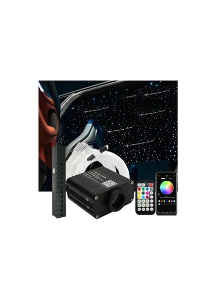 ideal STORE Kit Fibra Optica LED RGB+W idealSTORE Plafon Instelat cu Efect Meteorit 760 fire, 3m, Tensiune 12V,