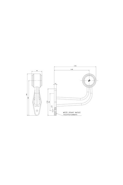 ideal STORE idealStore LED Clearance Light SET, With Medium Arm with 90 Elbow, PREMIUM Quality, Voltage 12-30V, Arm d