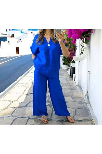 GLAMSI Women's 100% Linen Suit – Style & Casual