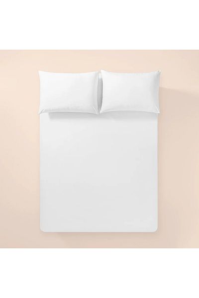 Penelope 100% Cotton Percale Fitted Sheet 120X200 cm White - Pure Series