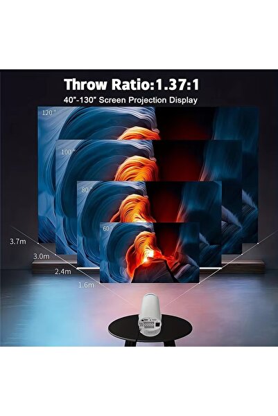 DigiMonster AMX100 Android 11 Mini Projektör – WiFi & Bluetooth Destekli – Akıllı Ev Sineması Projeksiyon Cihazı