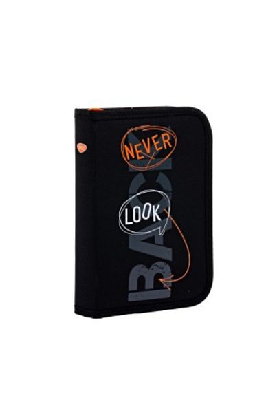 daço Daco Pencil Case 1 Zipper, 2 Extensions, Filled, Black
