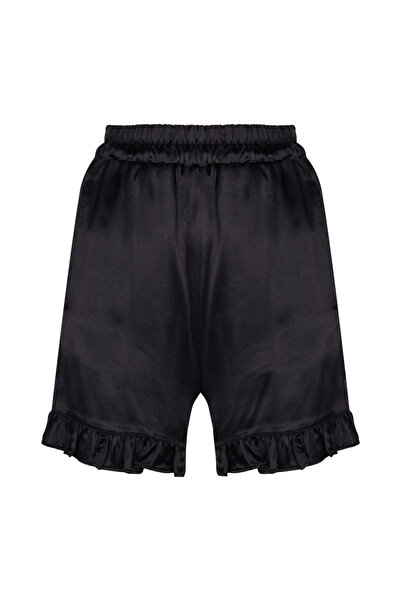 Aker Pantaloni scurți din viscoză cu detalii cu volane