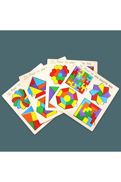 Noname Educational Wooden Puzzle 4-in-1 - se trimite model aleatoriu