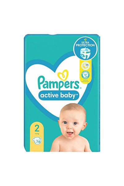 Pampers Active Baby Jumbo Pack Diapers, Size 2, Newborn, 4 -8 Kg, 76 Pcs