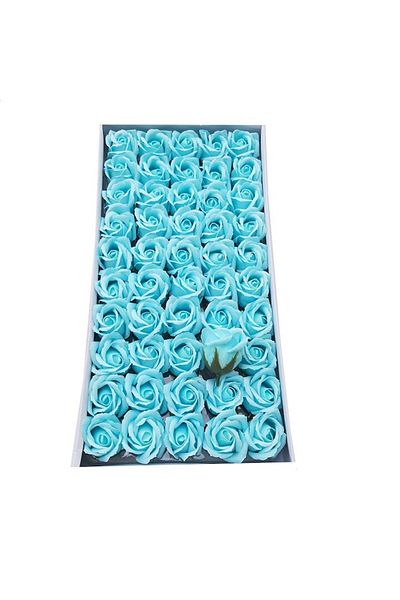 OEM Trandafiri de săpun albastru deschis, set de 50 bucăți