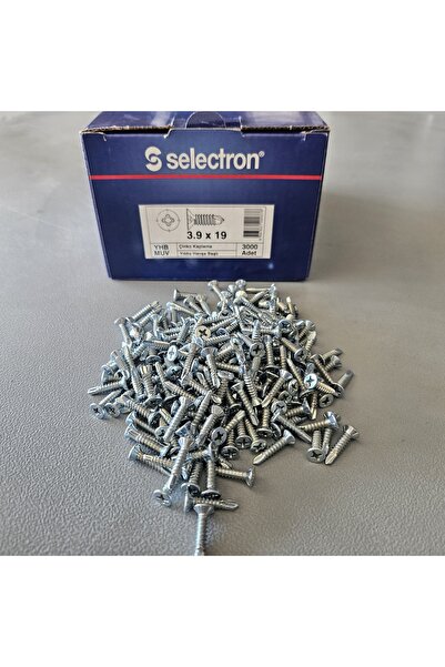Selectron 3.9X19 Yıldız Havşa Başlı Matkap Uçlu Vida 3000 Adet