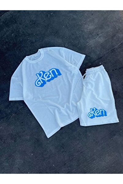 Euro Class Men's Printed Double Shorts Set - White