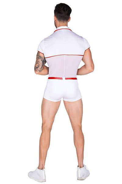 Zeta Group Fancy See-Through Top Button Detail Costume Red - Red - Ilc2.90J07N-Kri