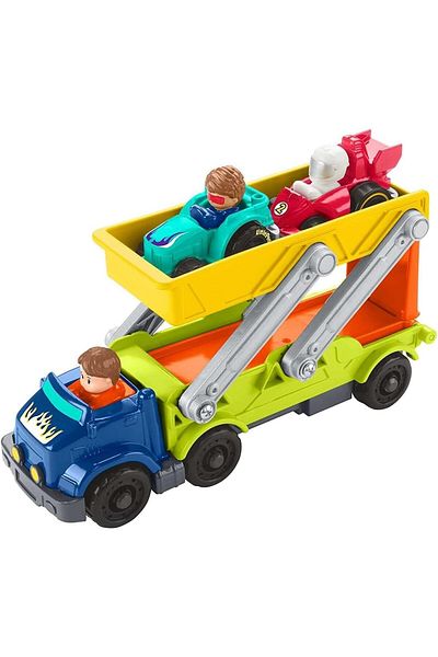 FISHER PRICE Little People children's toy - Truck with ramp and 2 cars