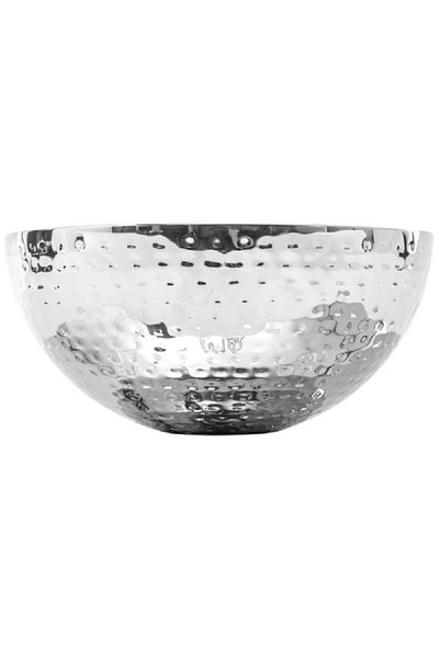 Secret de Gourmet Hammered Stainless Steel Salad Bowl Silver 24cm