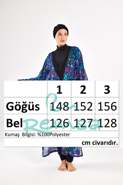 Adasea Single Pareo Kimono on Uv Protection Swimsuit 1711 Purple