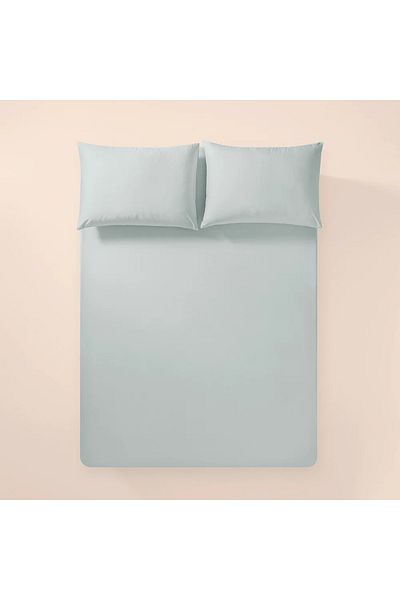 Penelope 100% Cotton Percale Fitted Sheet Set 180X200 cm Blue - Pure Series