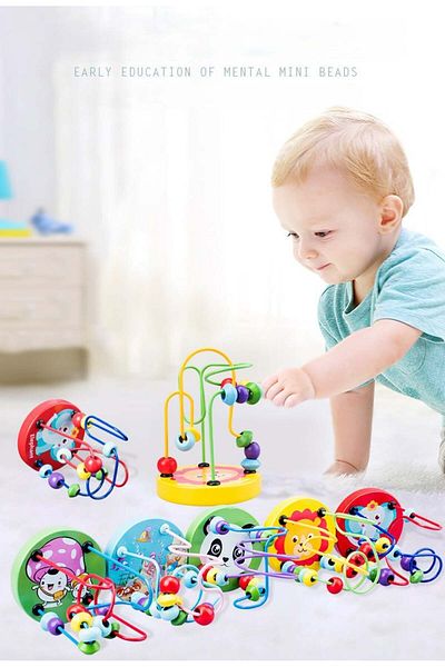 Jet Labirint Montessori din Lemn cu Bile Colorate – Jucărie Educațională - culoare aleatorie