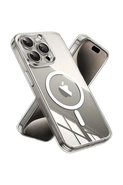 TORRAS UPRO stand Clear Series Case For iPhone 15 Pro Max Titanium Grey |X00RP82A006