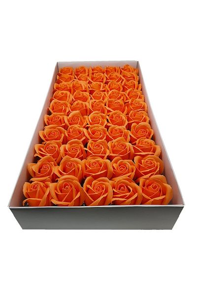 China Soap Roses, 5 cm, box of 50 pieces, orange