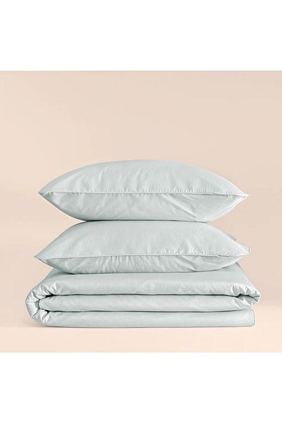 Penelope Set cuvertură de pilota din percale 100% bumbac 160x220 cm Albastru - Seria Pure