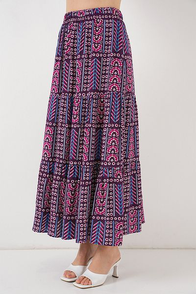 Bigdart Women's Patterned Long Skirt 8053 - Purple