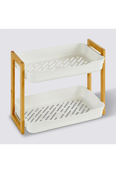 Five Simply Smart Natureo 2-Tier Rectangular Bamboo Shelf