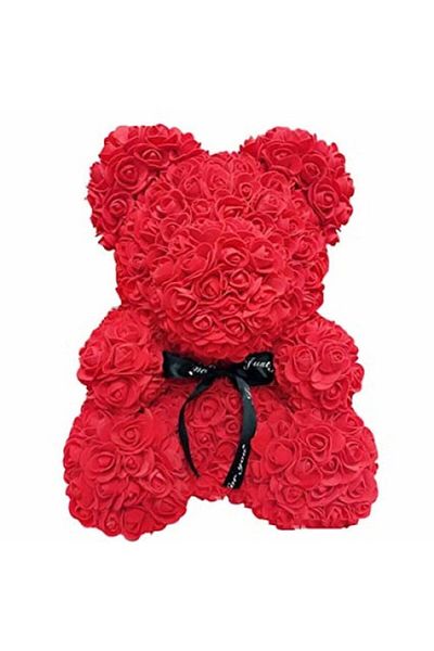 OEM Rose Bear Manual Decorated Teddy Bear, height 40 cm - Red