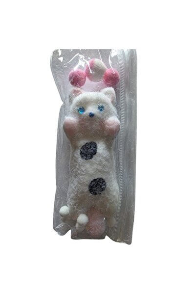 victiny Pisică interactivă pufoasă albă cu două pete negre, VICTINY, pentru f...