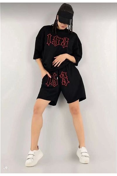 Silerra Γυναικείο Unisex Κεντητό Σορτς - Μαύρο