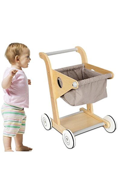 ideal STORE Wooden Shopping Cart for Children Shopping Cart idealSTORE, Dimensions 45 x 30 x 34 cm,