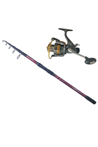 prokarpfishig Set lanseta crap din carbon Diamant Alb Wild Carp 4 Lbs 3.9 m si mulineta KT3000A