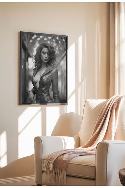 21mxm Vintage Photography Poster, Feminist Street Style, Black & White Canvas, Rebel Muse 2025