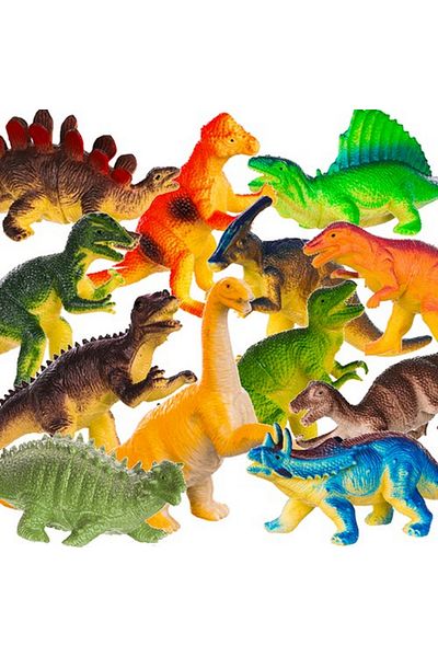 ideal STORE Set of 12 idealSTORE Toy Dinosaurs, Sizes 8.5-12.5 cm, Interactive Toys for Children m