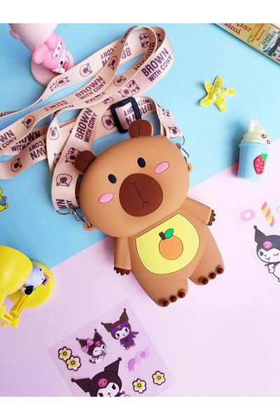 şengül takı evi Capybara Capybara Silicone Bag Cute Sweet Handle Bag for Children 10X13Cm