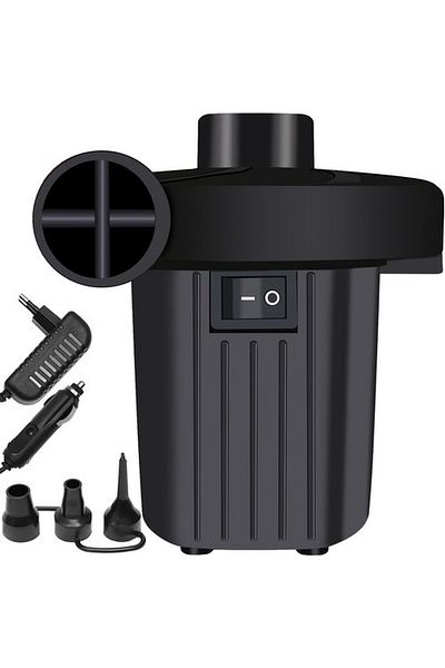 ideal STORE idealSTORE Electric Pump, Powered by 12V Car Cigarette Lighter and 240V Socket, with 3 Nozzles for Um