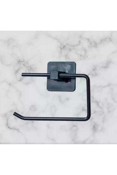 ZhlTools Self Adhesive Black Stainless Metal Coverless Toilet Paper Holder Apparatus