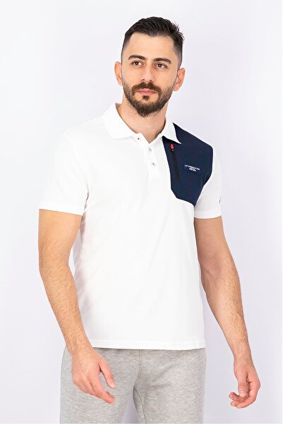 North Sails By Prada قميص بولو رجالي بأكمام قصيرة وشعار العلامة التجارية من ن...