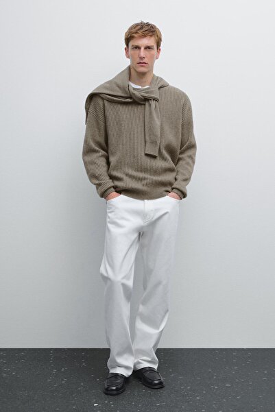 Massimo Dutti %100 kaşmir fitilli triko kazak