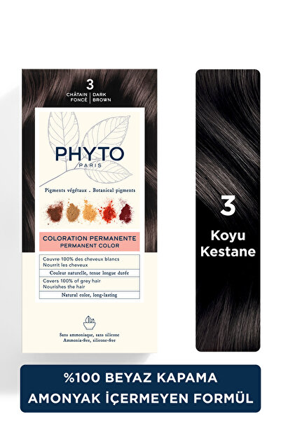 Phyto Phytocolor 3 Koyu Kestane Amonyaksız Kalıcı Bitkisel Saç Boyası