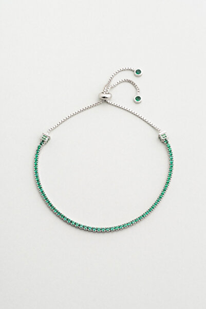 So CHIC... Rio 18 Ayar Beyaz Altın Kaplama Ayarlanabilir Gümüş Bileklik