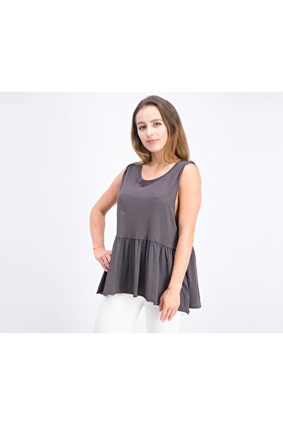 Free People بلوزة نسائية بدون أكمام، باللونين الأسود والرمادي المغسول